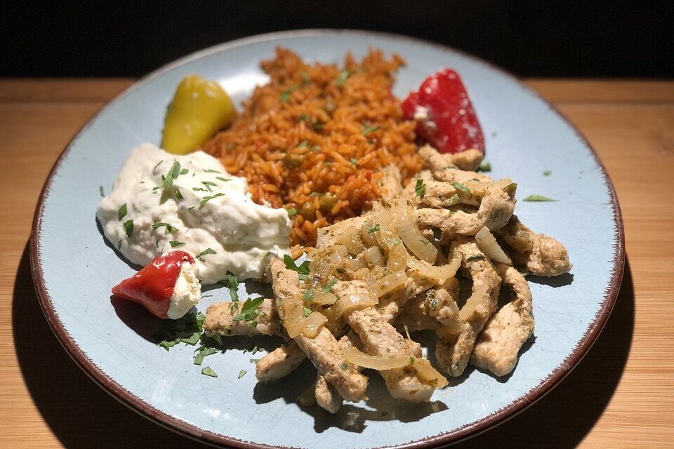 Pfannen - Gyros mit Tzatziki