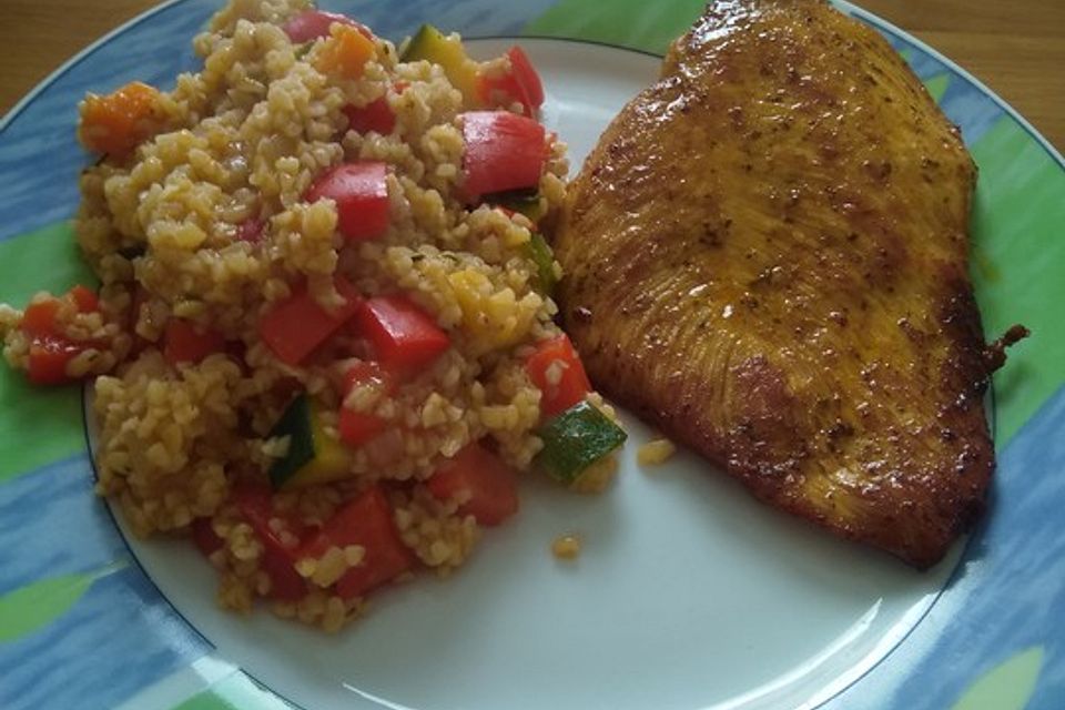 Gemüsepfanne mit Bulgur