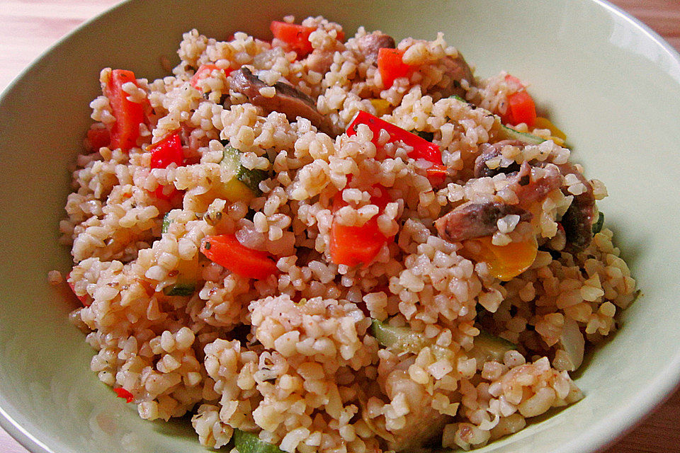 Gemüsepfanne mit Bulgur