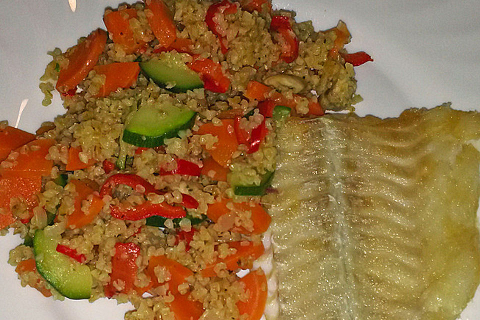 Gemüsepfanne mit Bulgur