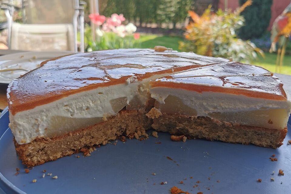 Birnen - Schmandtorte mit Zimtguss