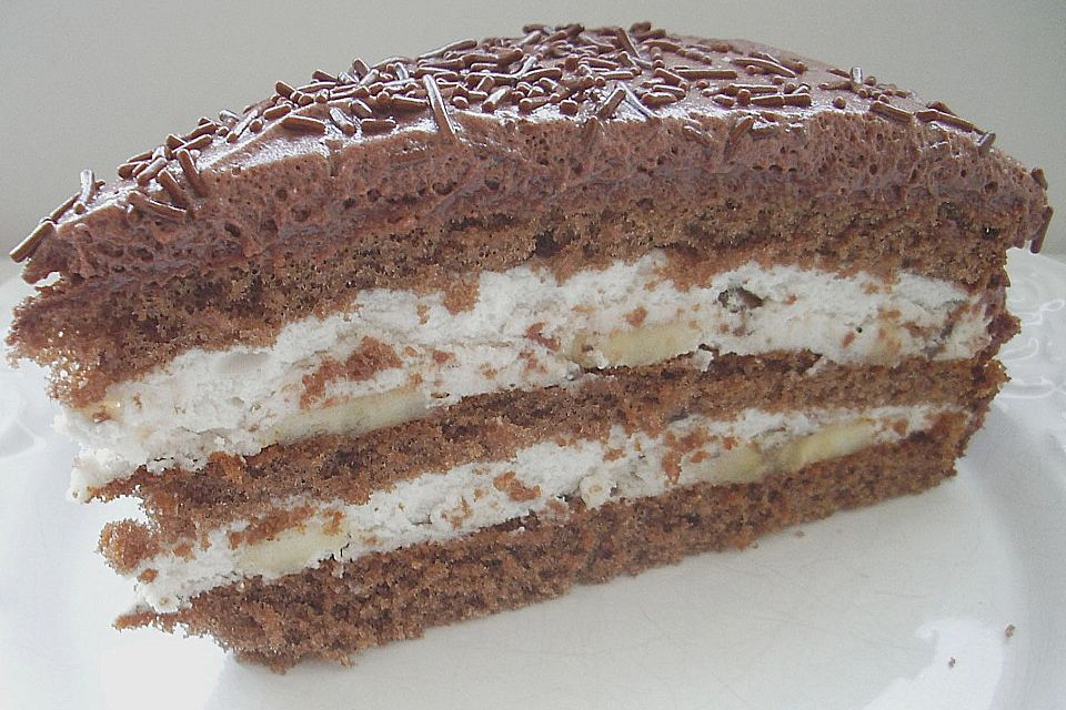 Bananen - Schokoladen - Torte