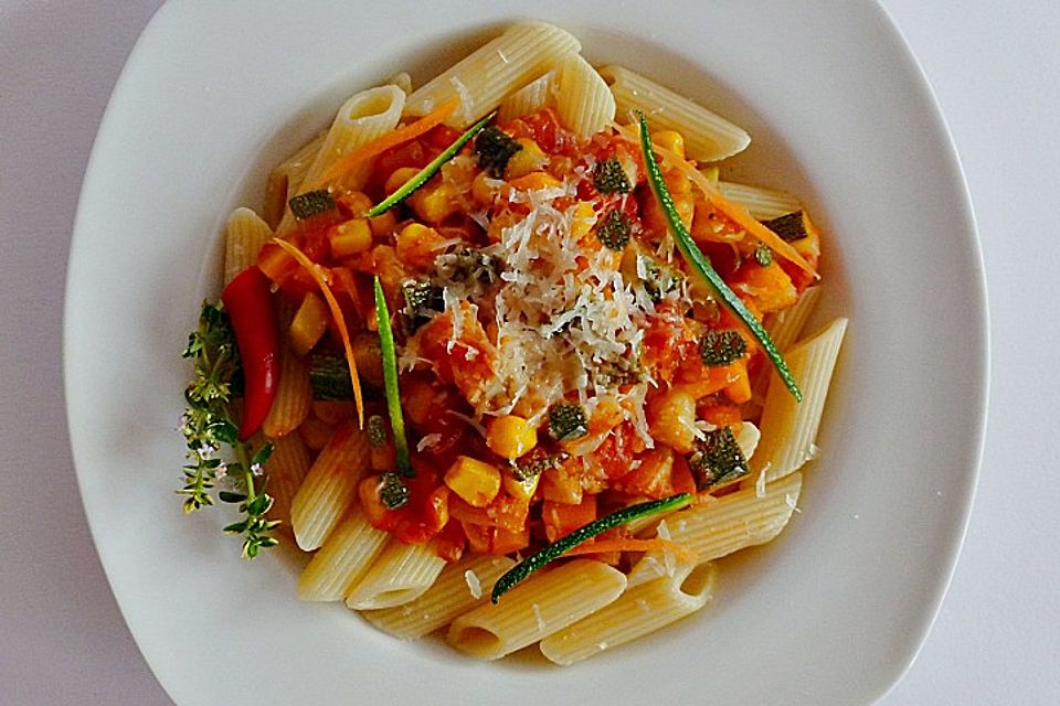 Penne mit scharfen Zucchini