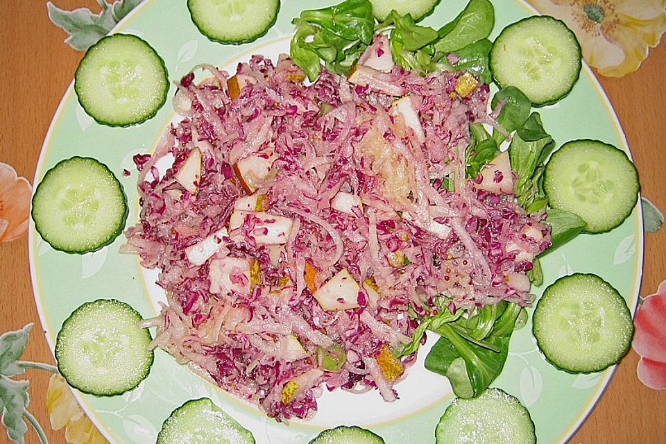 Birnen - Rotkohl Salat