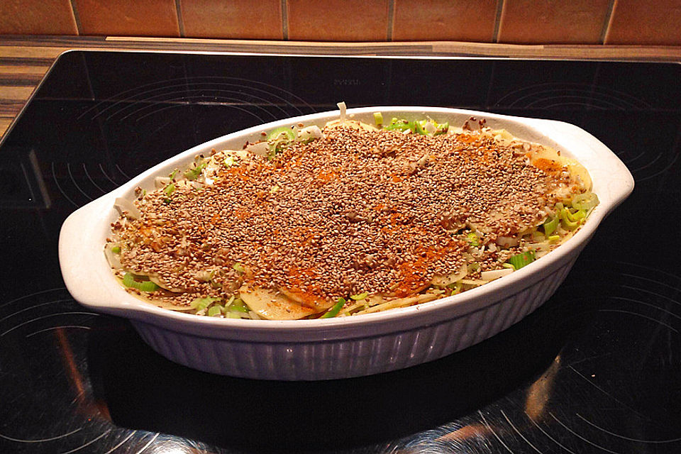 Kartoffel - Kokosgratin mit Ingwer