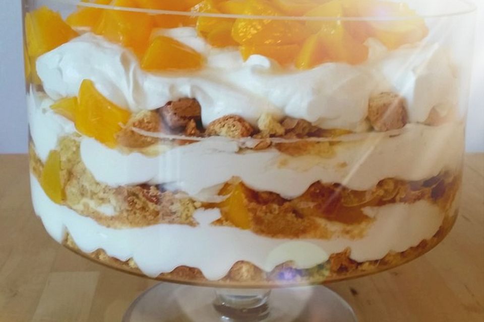 Pfirsich-Cantuccini-Trifle