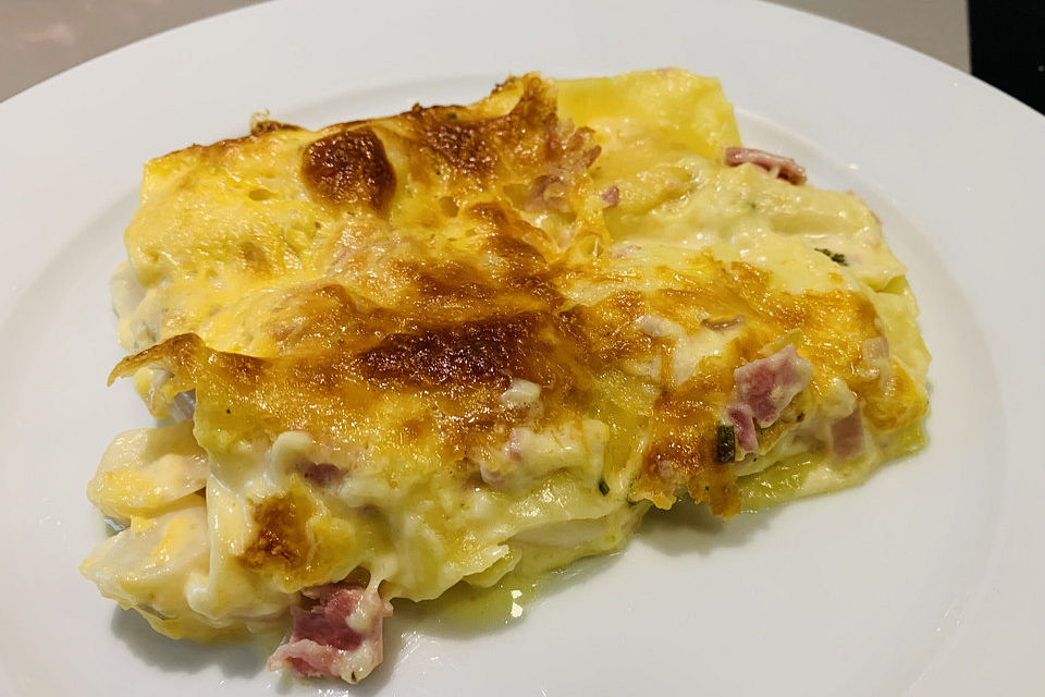 Spargel-Schinken-Lasagne