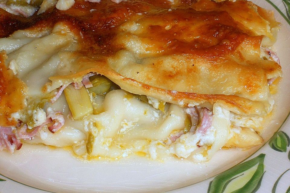 Spargel-Schinken-Lasagne