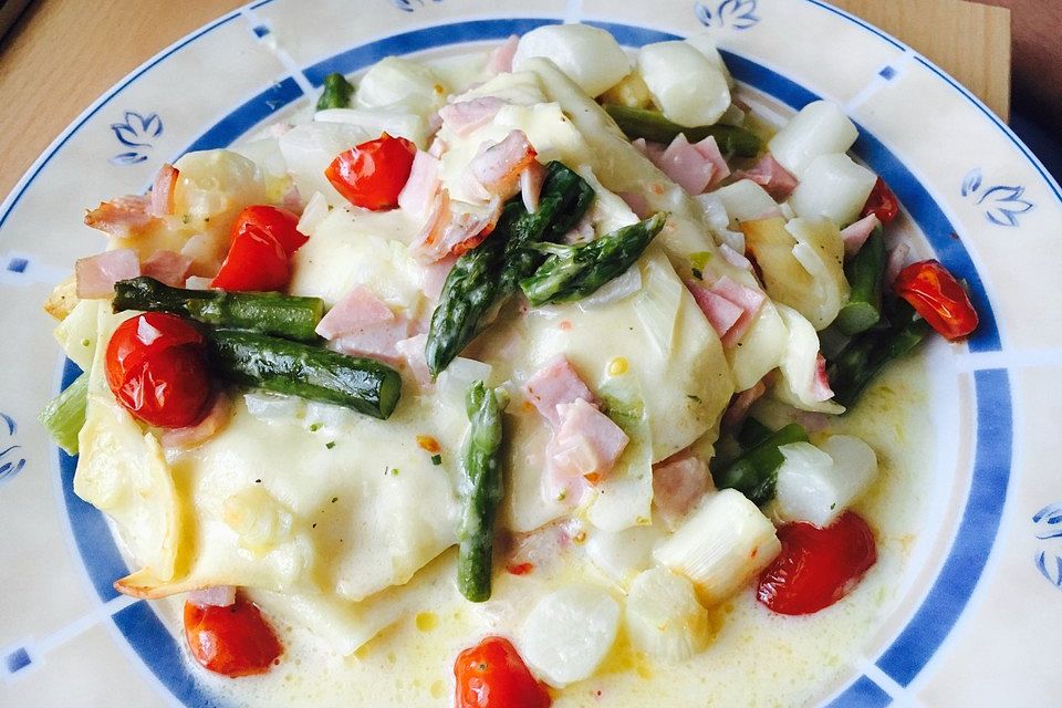 Spargel-Schinken-Lasagne