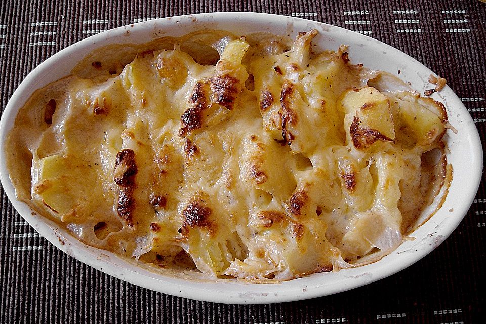 Kartoffelgratin mit Birnen