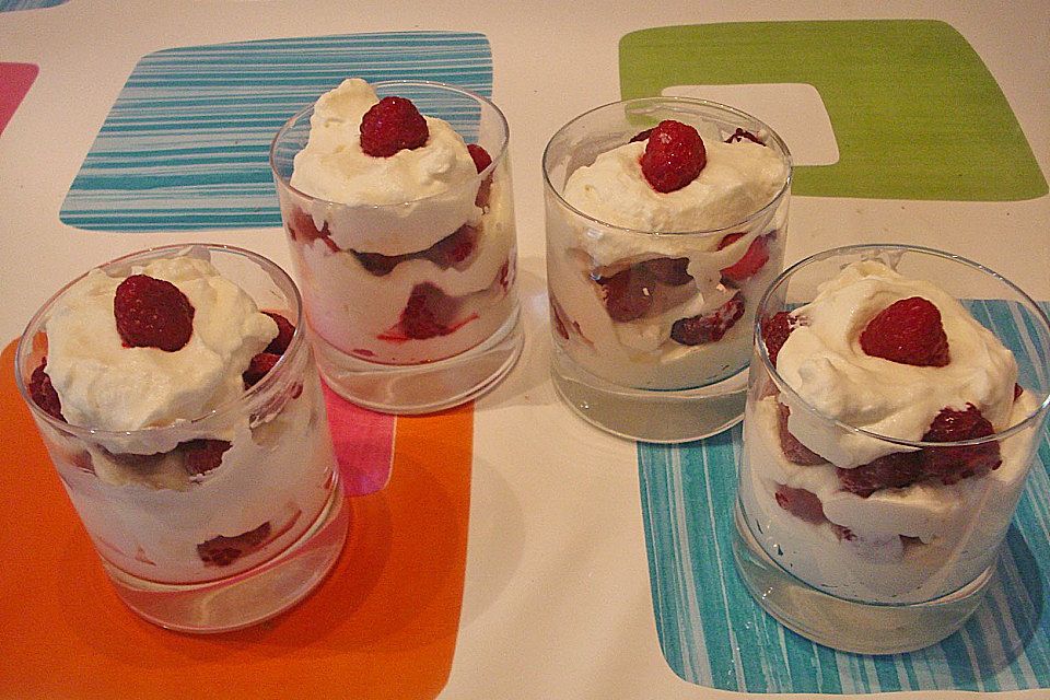 Mascarponecreme mit Himbeeren