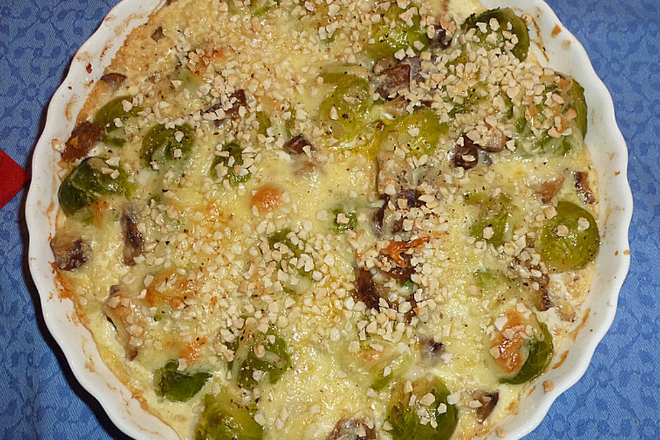 Vegetarischer Rosenkohlauflauf