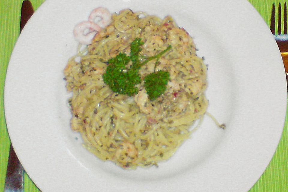 Spaghetti mit Crevetten