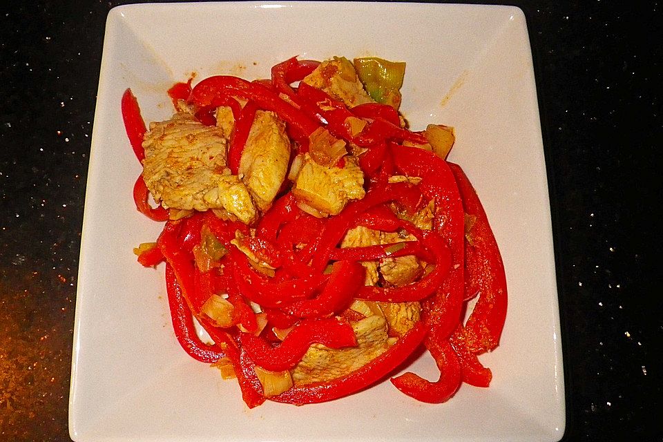 Paprika - Fleisch im Wok