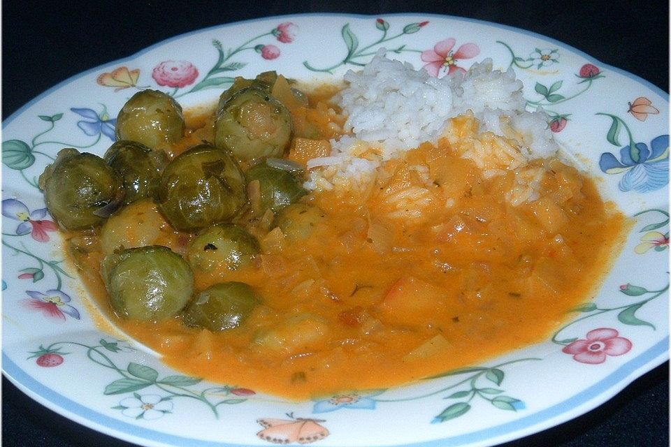 Rosenkohl an Currysoße