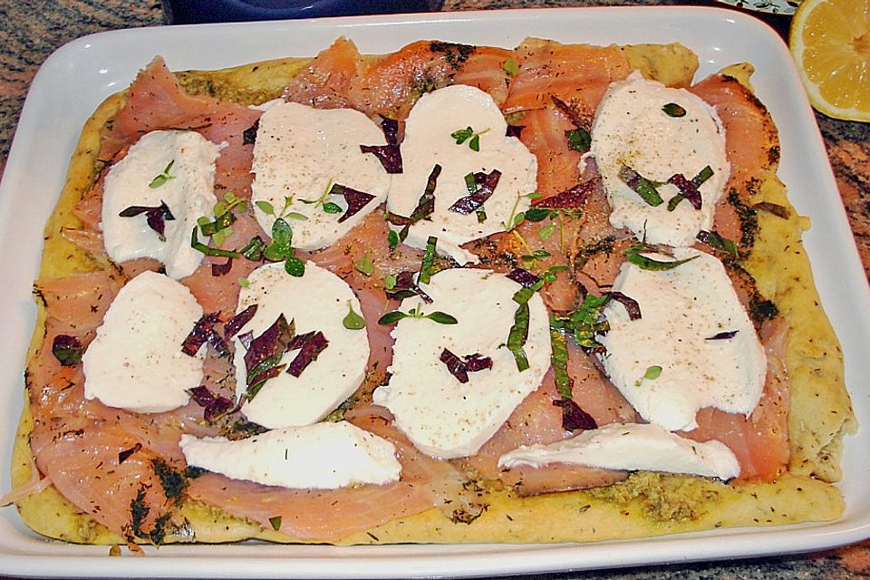 Kalte Lachs - Mozzarella - Tarte