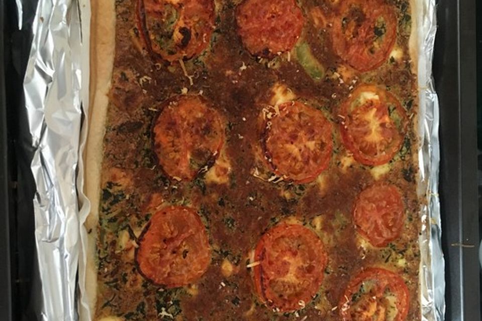 Spinat - Tomaten - Feta Kuchen