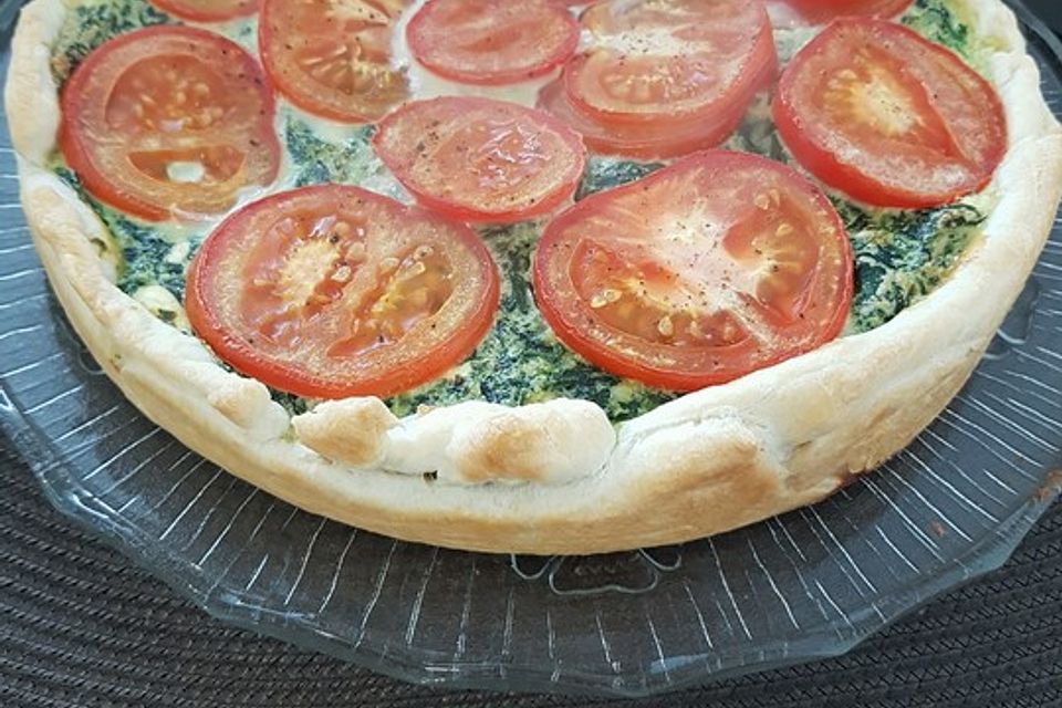 Spinat - Tomaten - Feta Kuchen