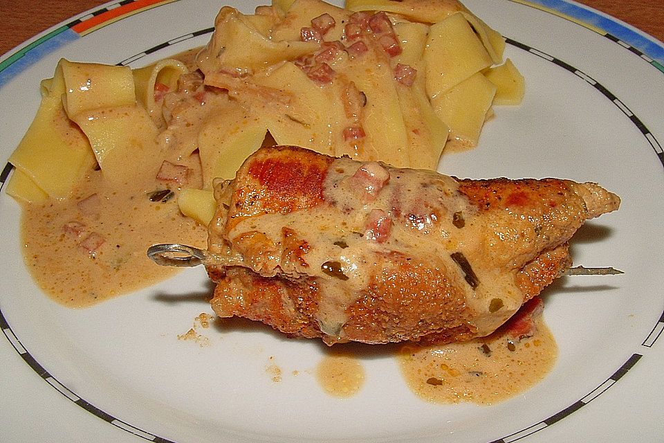 Schnitzelröllchen mit Bärlauch