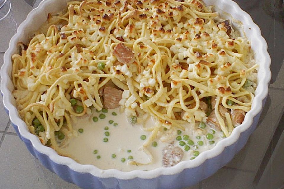 Spätzle - Gratin mit Putenstreifen