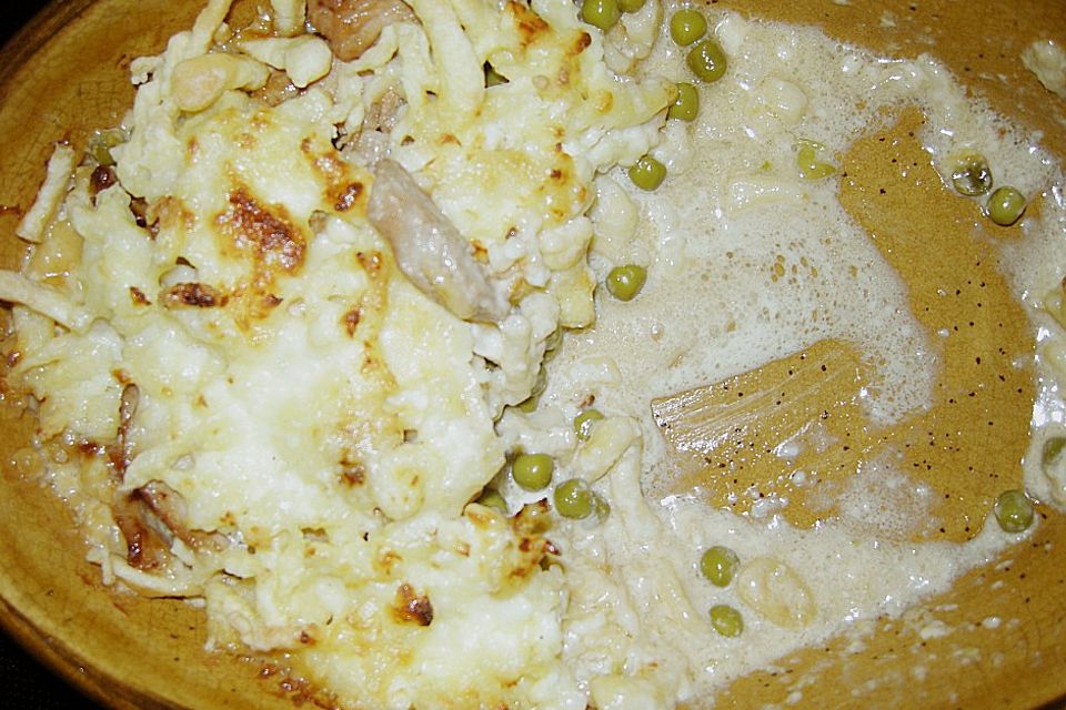 Spätzle - Gratin mit Putenstreifen