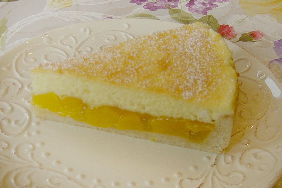 Pfirsichkuchen mit saftigem Guss