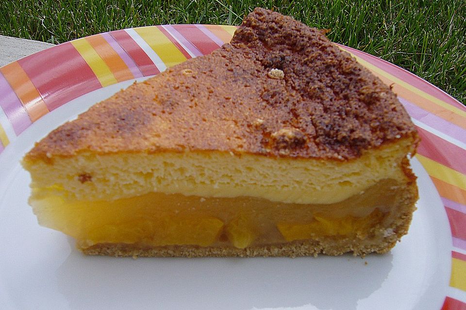 Pfirsichkuchen mit saftigem Guss