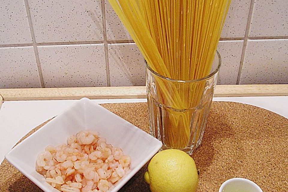 Zitronenspaghetti mit Krabben