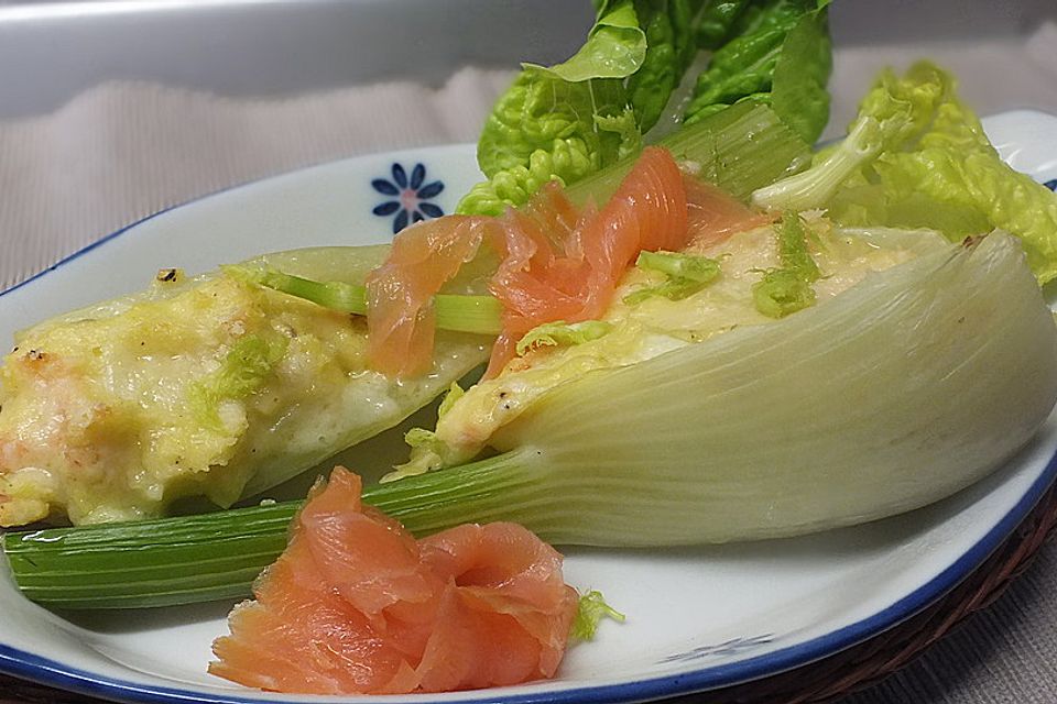 Gefüllter Fenchel mit Räucherlachs