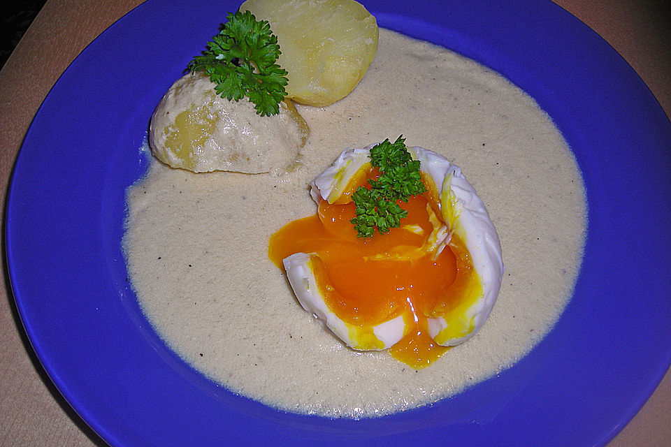 Eier in Senfsoße