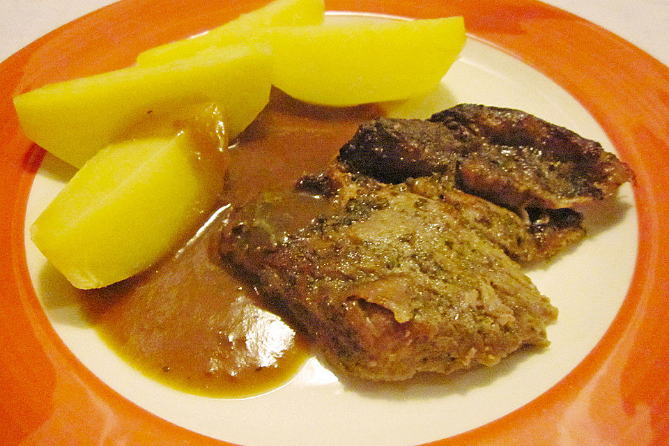 Schweinebraten in Biersoße