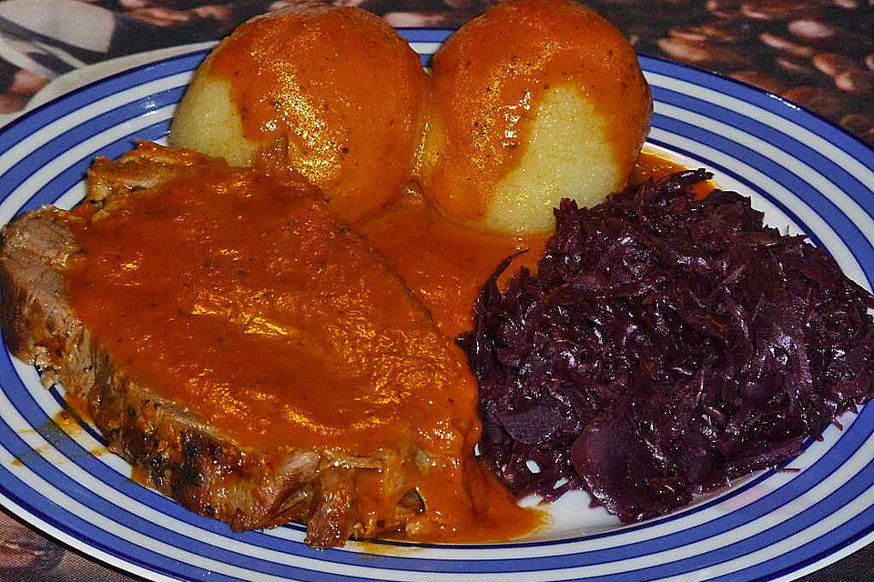 Schweinebraten in Biersoße