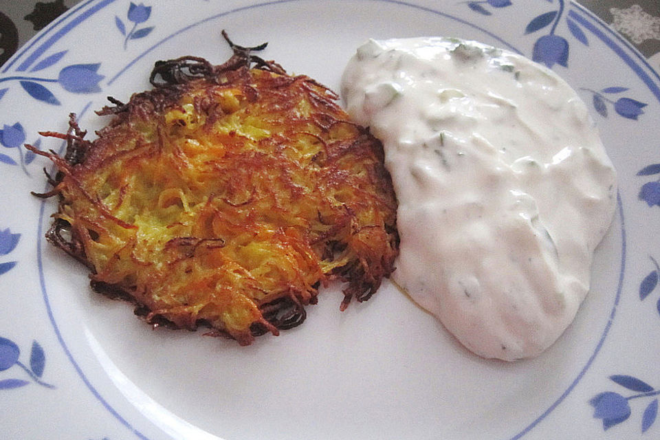 Gemüse - Rösti mit Kräutercreme