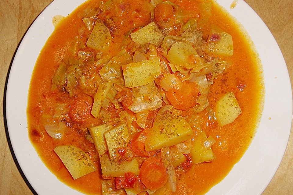 Weißkohlcurry