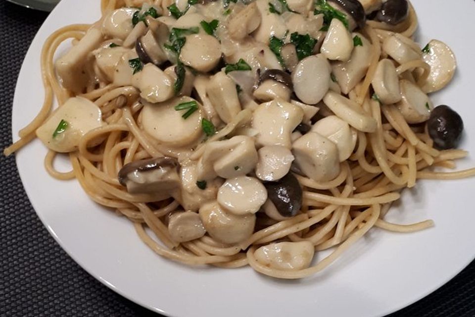 Kräuterseitlinge mit Pasta