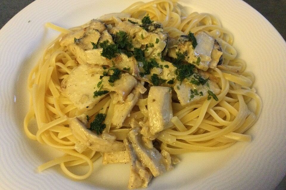 Kräuterseitlinge mit Pasta