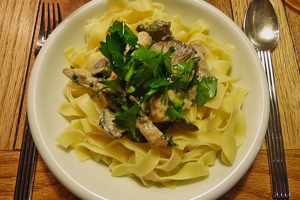 Kräuterseitlinge mit Pasta