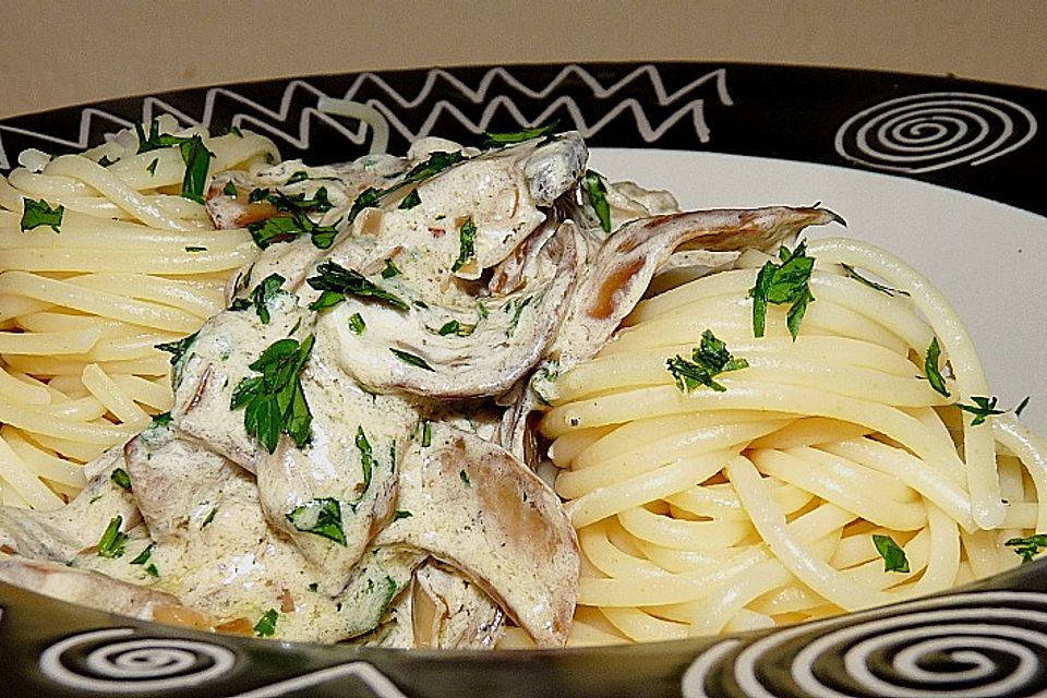 Kräuterseitlinge mit Pasta