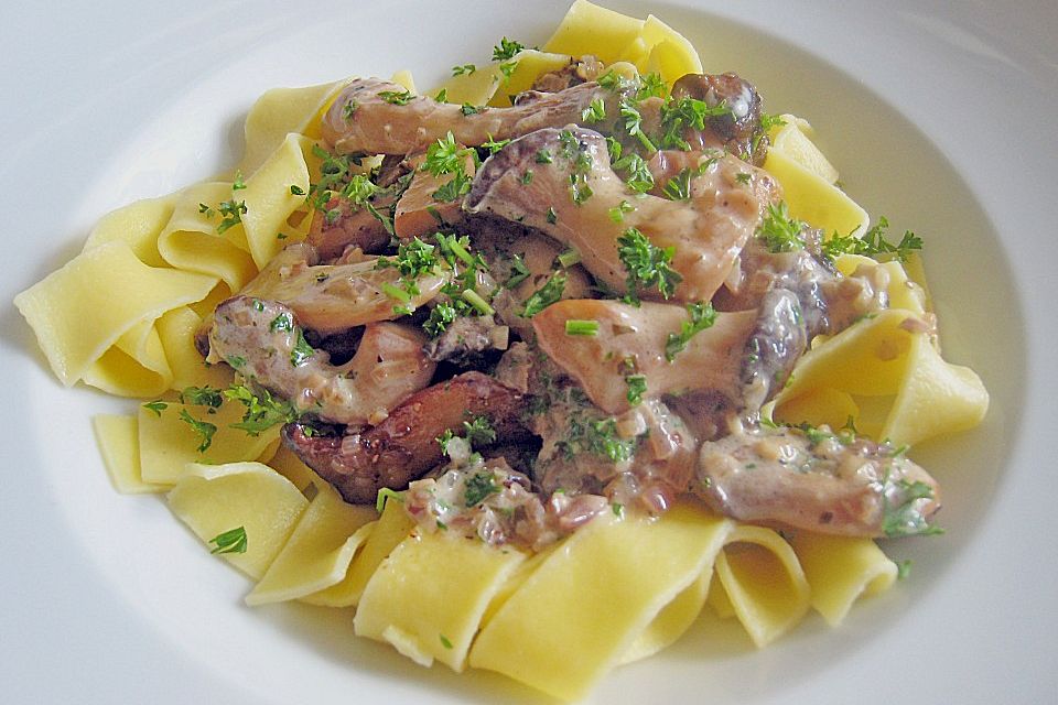 Kräuterseitlinge mit Pasta