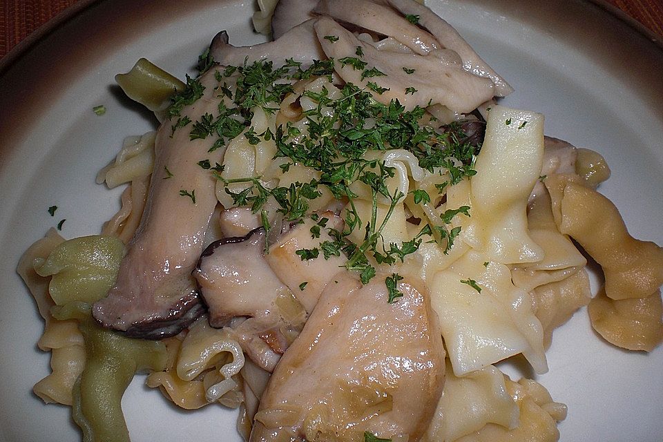 Kräuterseitlinge mit Pasta