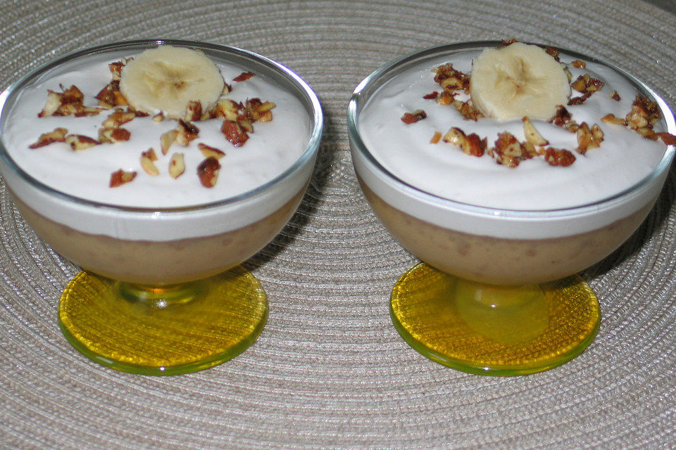 Bananendessert  mit Krokant