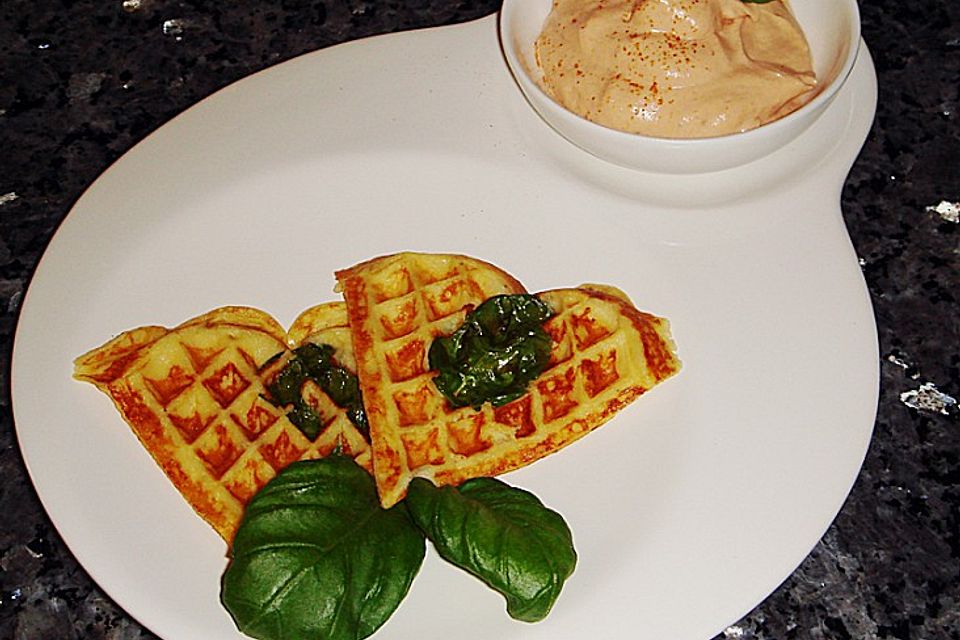 Pikante Kartoffelwaffeln mit Dip