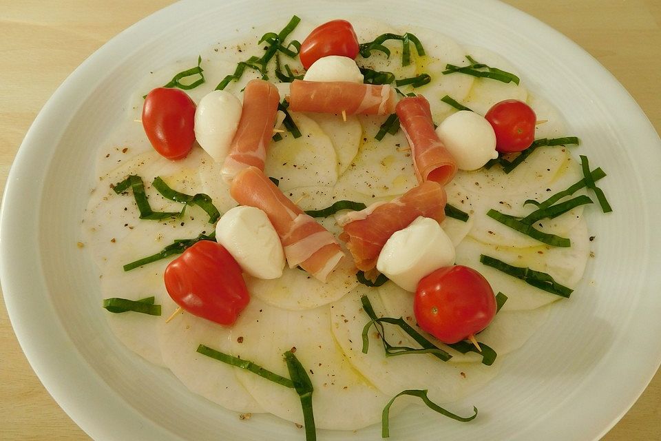 Mozzarella - Tomaten - Schinken - Spieße