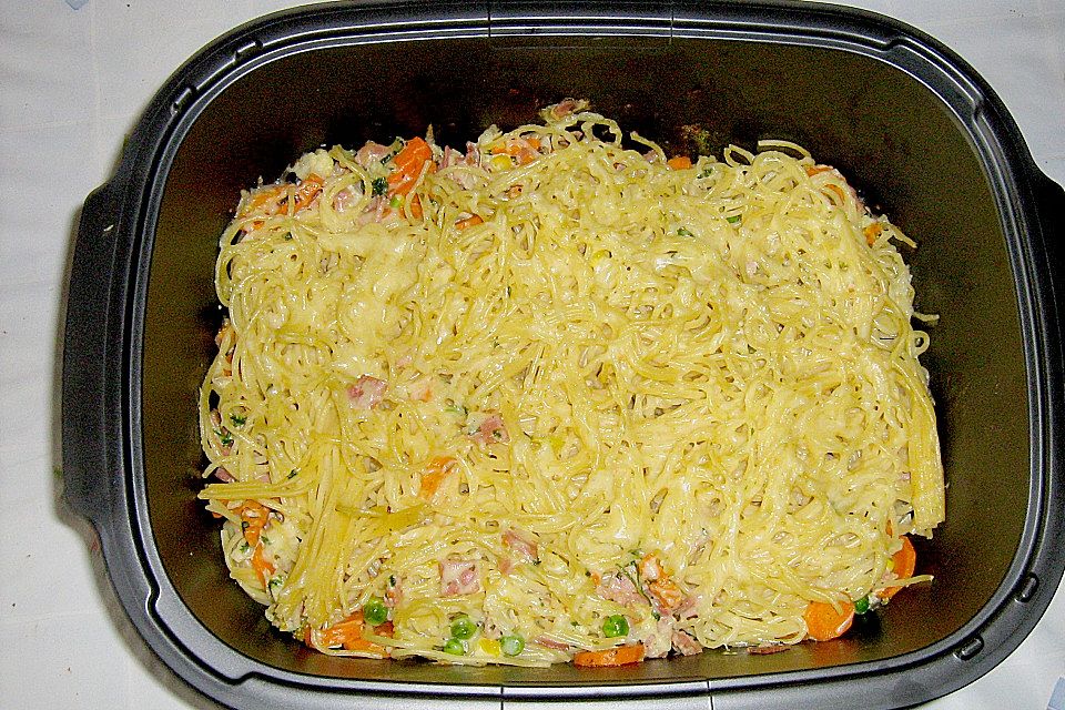 Überbackene Gemüse - Spaghetti