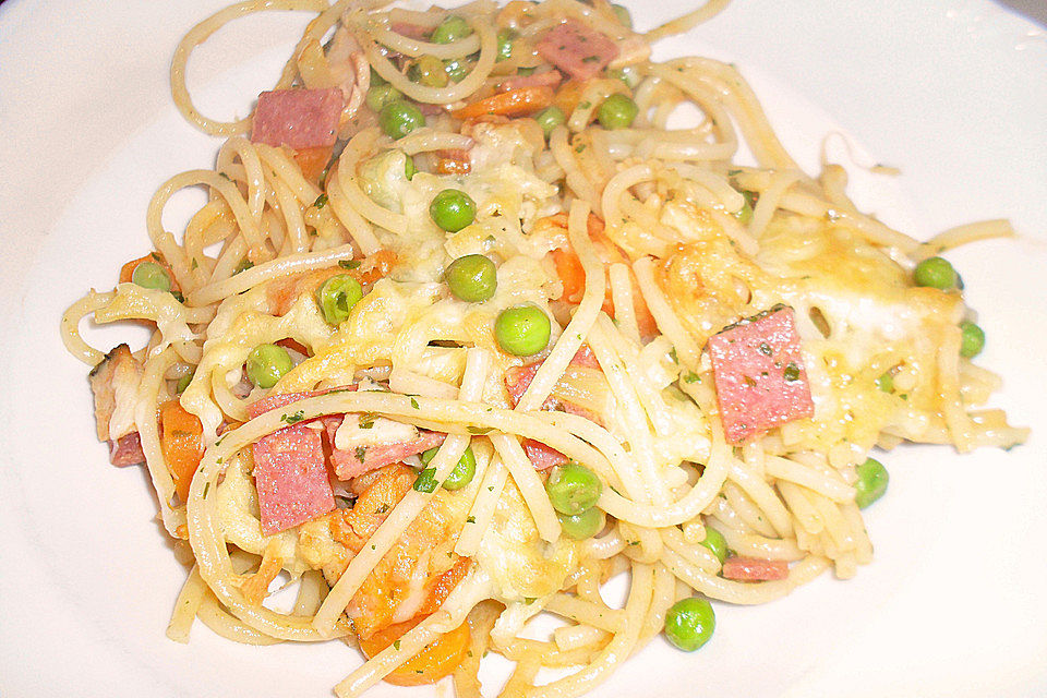 Überbackene Gemüse - Spaghetti