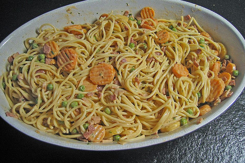 Überbackene Gemüse - Spaghetti