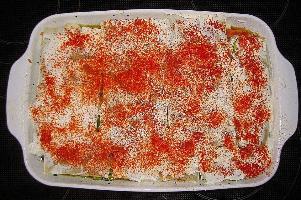 Lachs - Porree - Lasagne