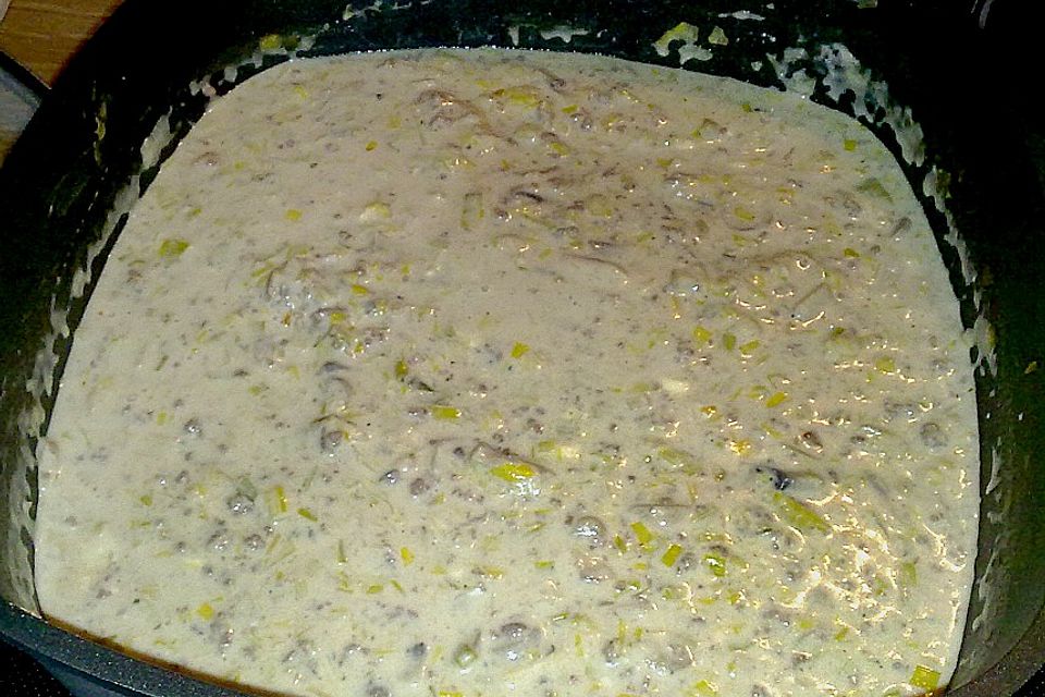 Porree-Käsesuppe mit Hack