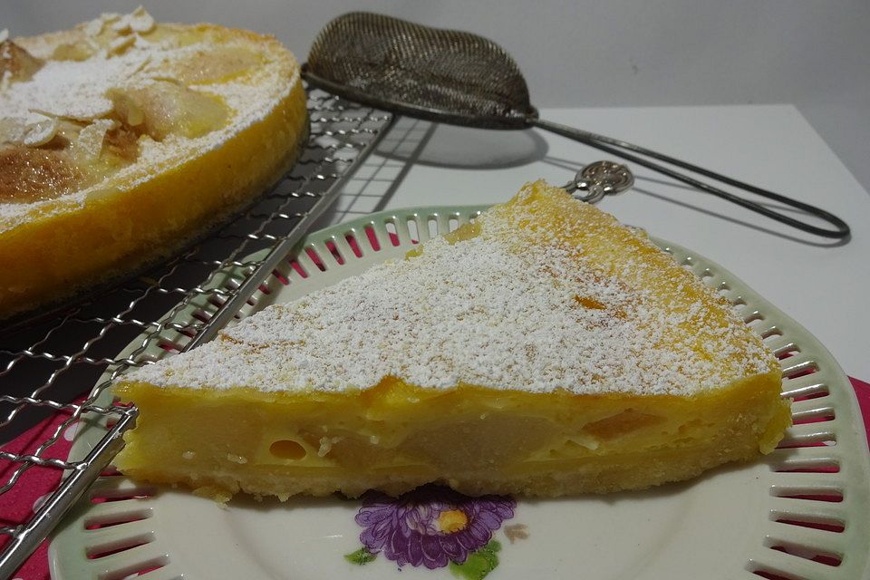 Birnenkuchen mit Vanilleguss