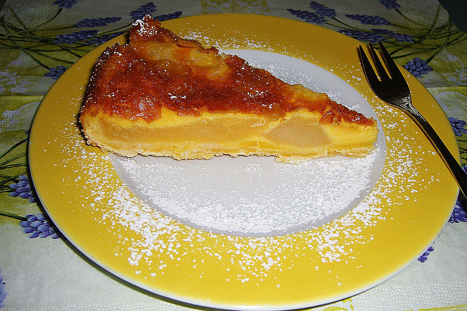 Birnenkuchen mit Vanilleguss